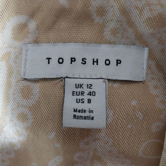 NWOT! TOPSHOP! LINEN & COTTON BLEND GOLDEN YELLOW PAISLEY JACKET, BLAZER! SZ 8 - Picture 6 of 8
